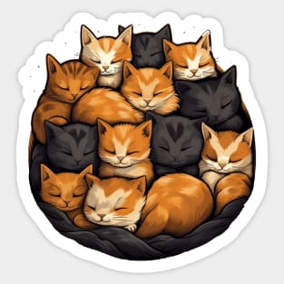 Sleeping Cats for Cat Sleep Lover Owner Sticker